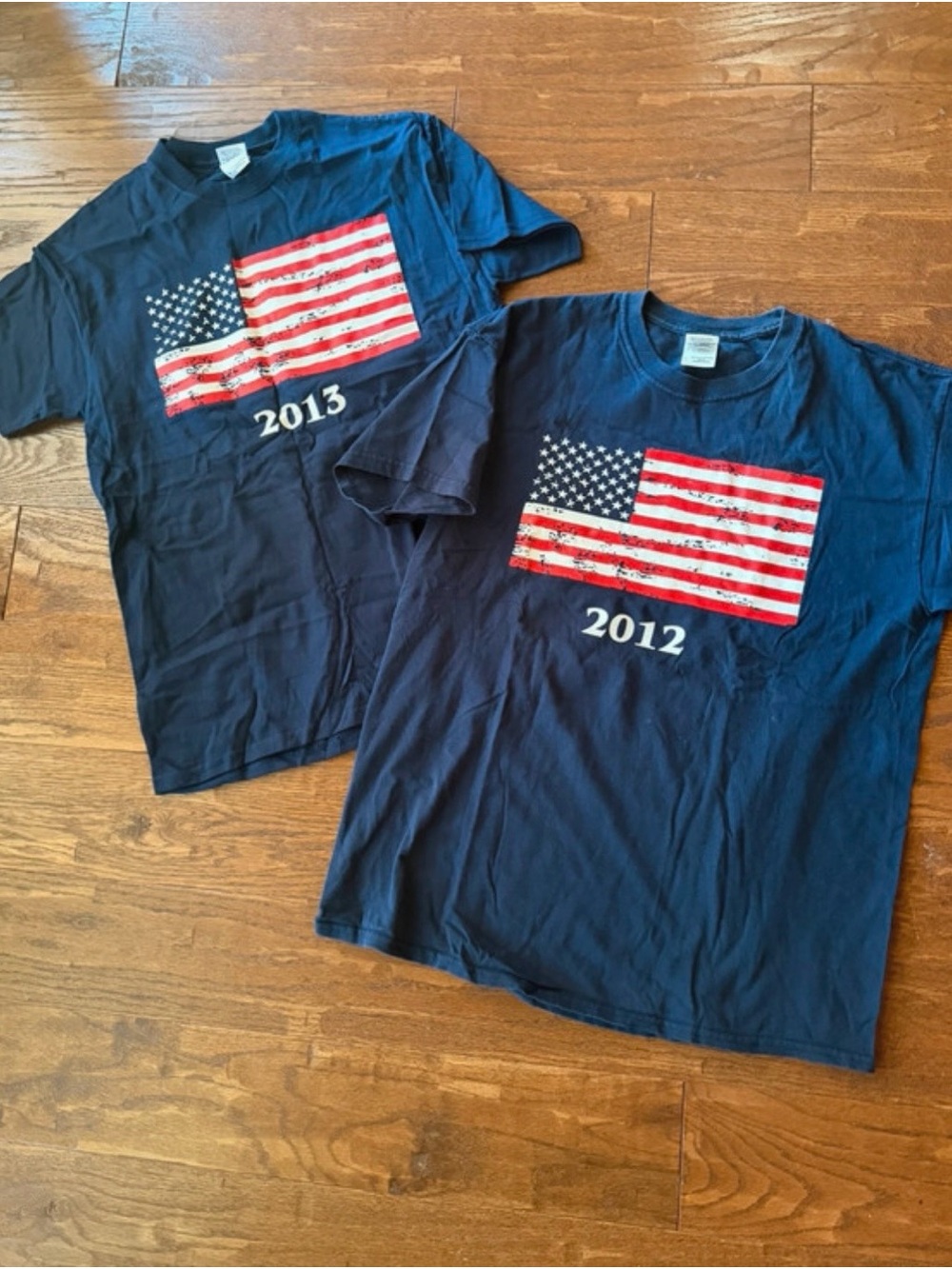 Navy American Flag T-Shirt with Year Print